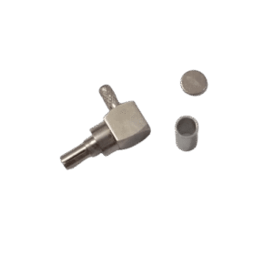 CRC9 Male Right Angle Connector, LMR 100 Crimp