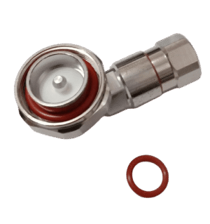 DIN Male Right Angle Connector for 1/2 inch LDF Cable Clamp