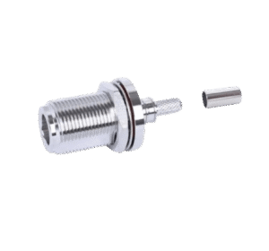 N Female Bulkhead Connector for LMR200 Cable Crimp