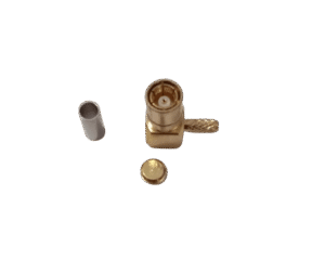 SMB Female Right Angle Connector, LMR 100 Crimp