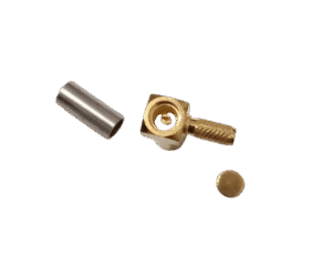 SSMB Female Right Angle Connector, LMR 100 Crimp