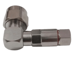 N Male Right Angle Connector for 1/4 inch SF Cable Clamp