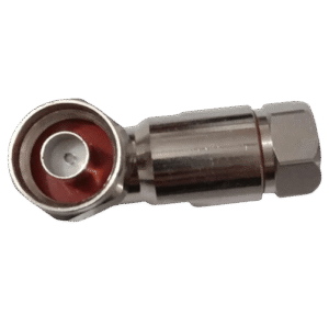N Male Right Angle Connector for 1/2 inch SF Cable Clamp